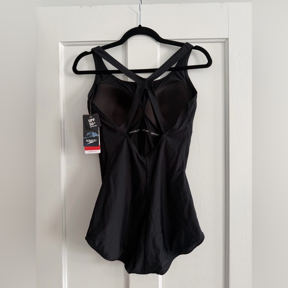 Speedo Women's Black PowerFlex Princess Seam Conservative Swimsuit Size 12 - Picture 4 of 13